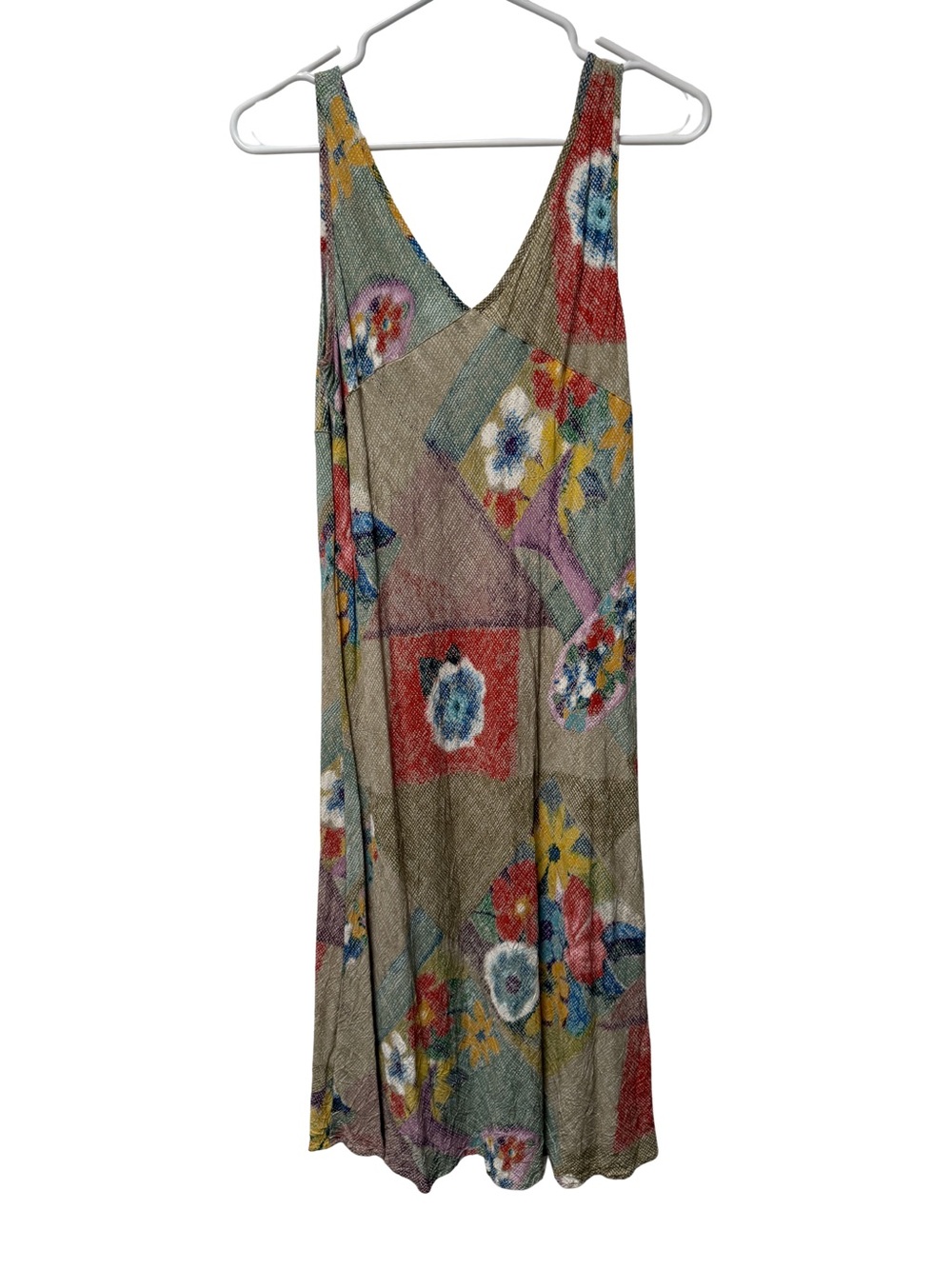 Vintage Jams World Under a Hula Moon Retro Beachy Boho Textured Tank Dress L
